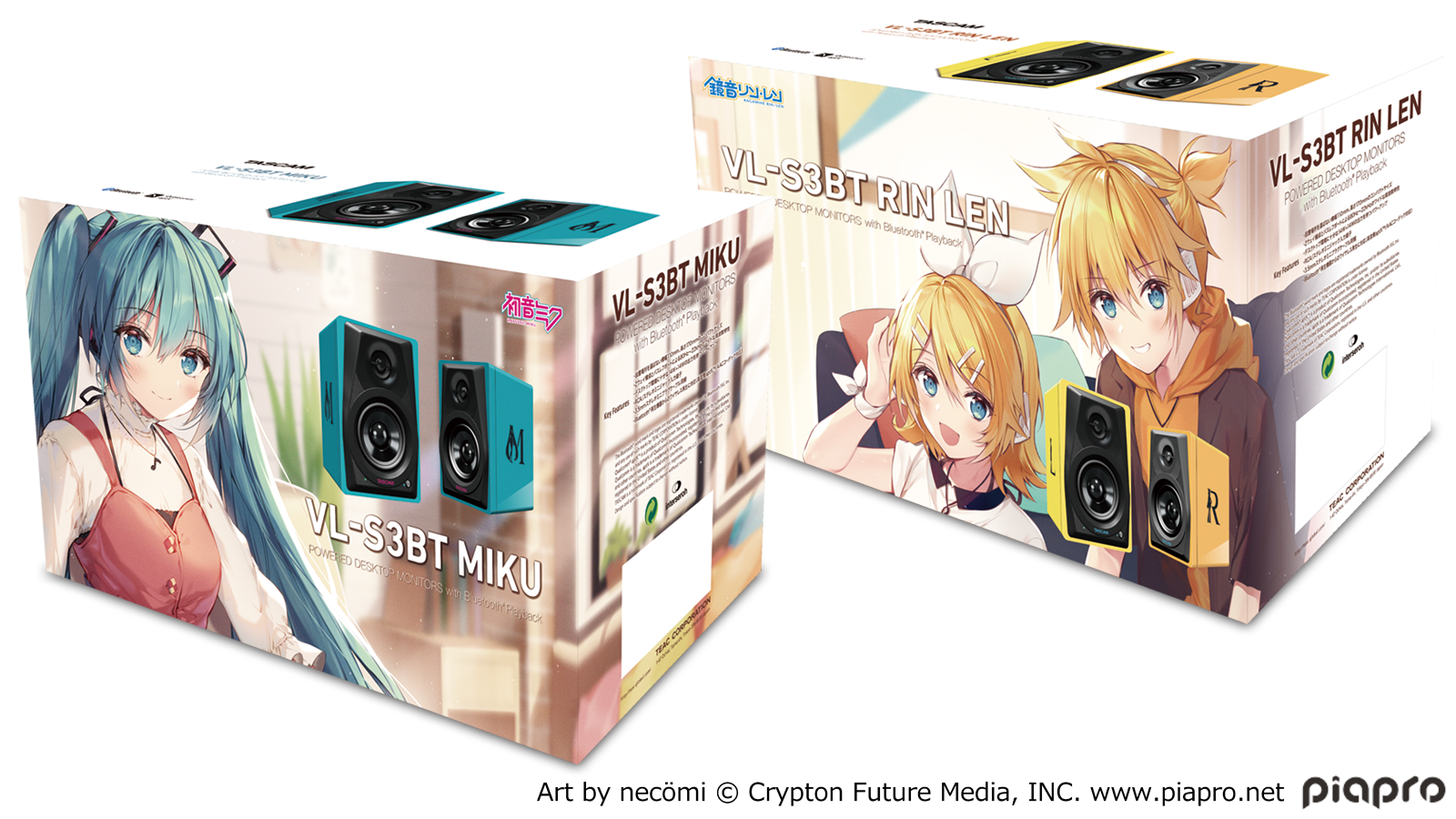 初音ミクモデル Vl S3bt Miku ならびに鏡音リン レンモデル Vl S3bt Rin Len をtsukumoより限定発売 ニュース詳細 ティアック株式会社